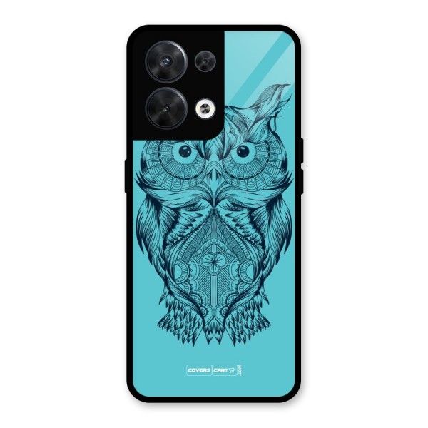 Designer Owl Glass Back Case for Oppo Reno8 5G