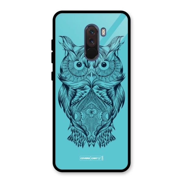 Designer Owl Glass Back Case for Poco F1