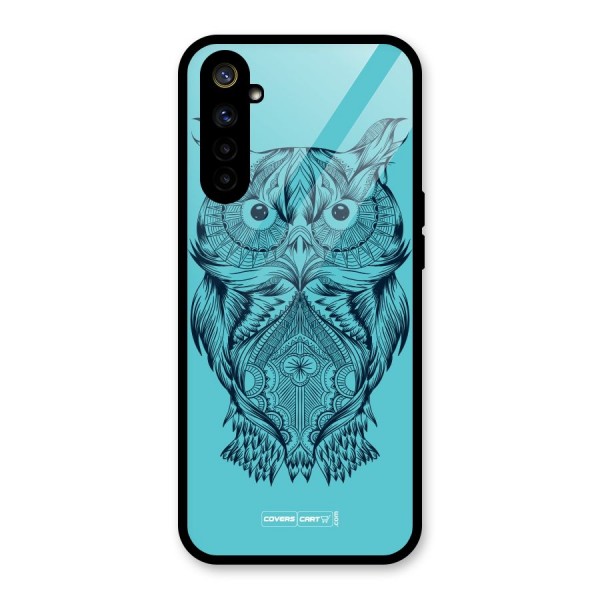 Designer Owl Glass Back Case for Realme 6