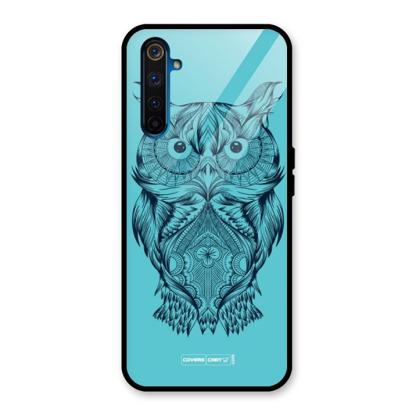 Designer Owl Glass Back Case for Realme 6 Pro