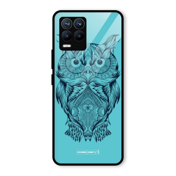 Designer Owl Glass Back Case for Realme 8