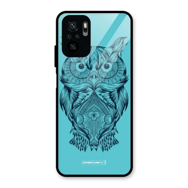 Designer Owl Glass Back Case for Redmi Note 10