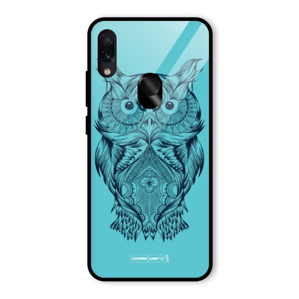 Designer Owl Glass Back Case for Redmi Note 7S