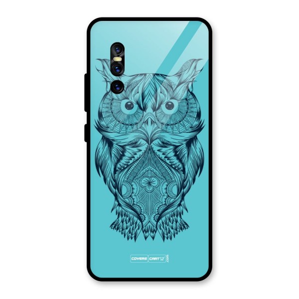 Designer Owl Glass Back Case for Vivo V15 Pro