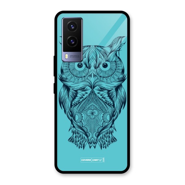 Designer Owl Glass Back Case for Vivo V21e 5G