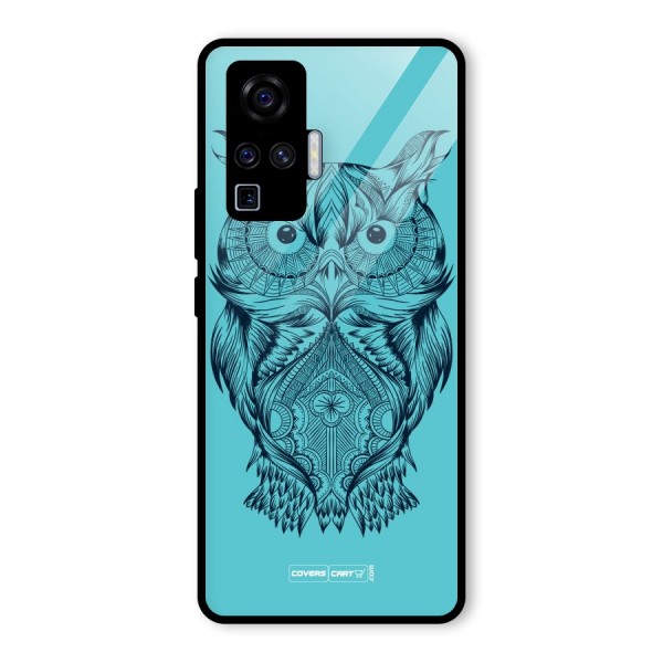 Designer Owl Glass Back Case for Vivo X50 Pro