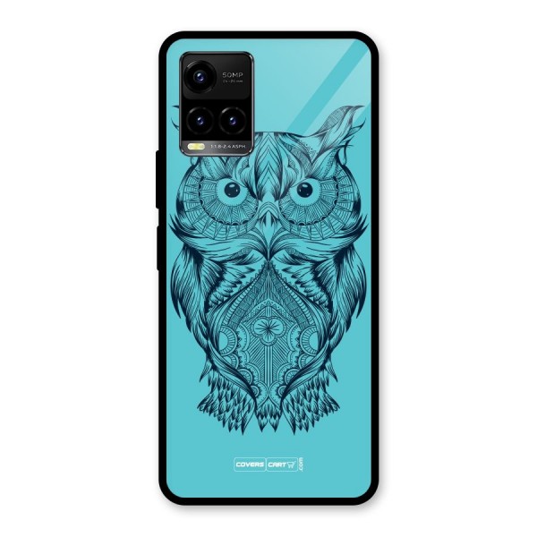 Designer Owl Glass Back Case for Vivo Y21G