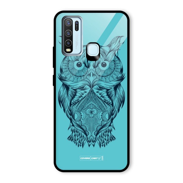 Designer Owl Glass Back Case for Vivo Y30