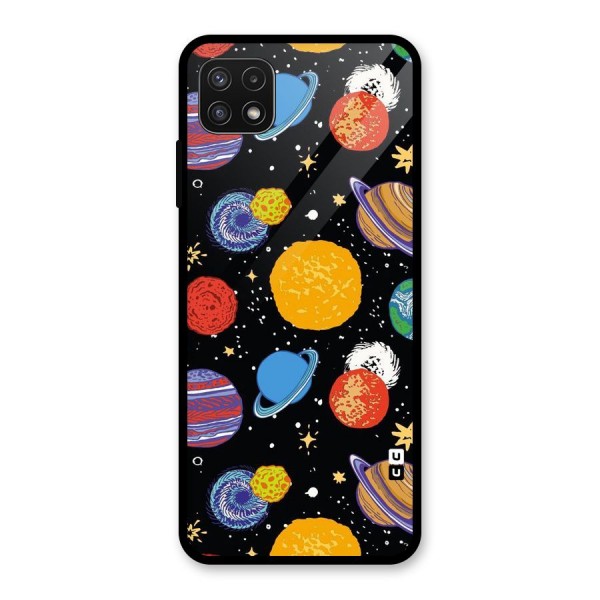 Designer Planets Glass Back Case for Galaxy A22 5G