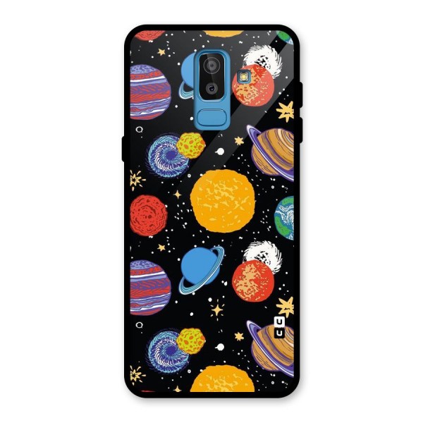 Designer Planets Glass Back Case for Galaxy J8