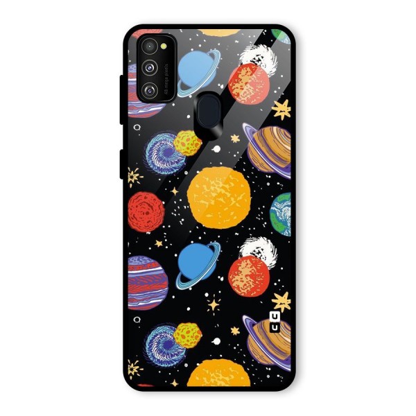 Designer Planets Glass Back Case for Galaxy M21