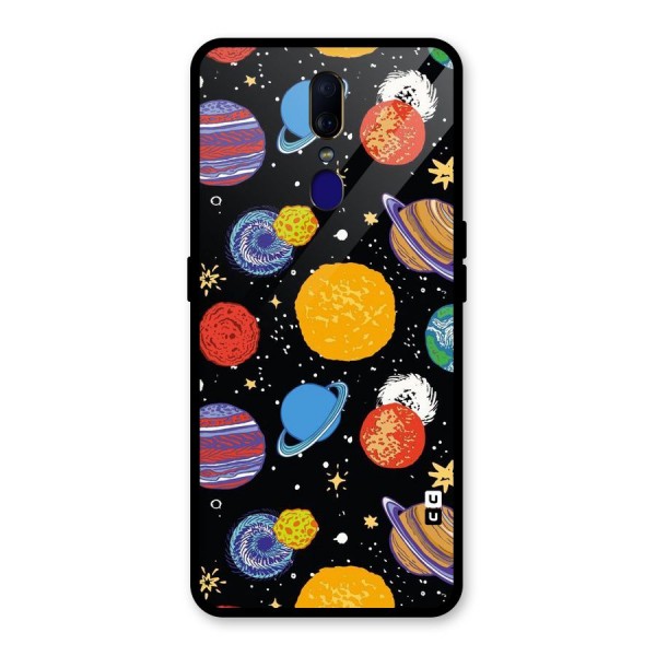 Designer Planets Glass Back Case for Oppo F11