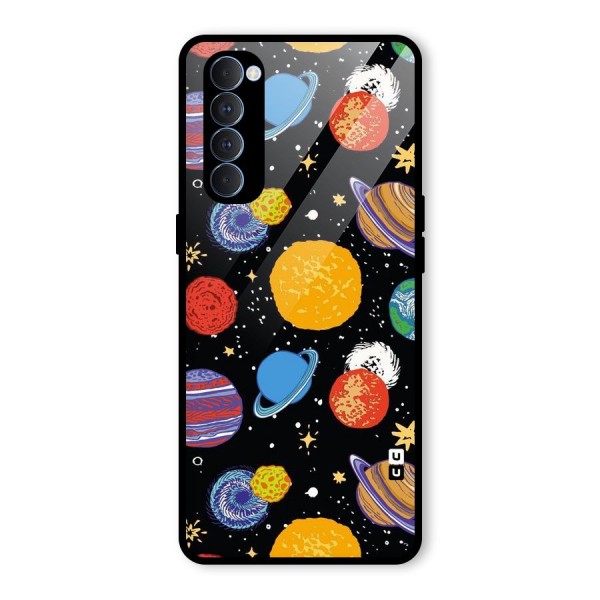 Designer Planets Glass Back Case for Oppo Reno4 Pro