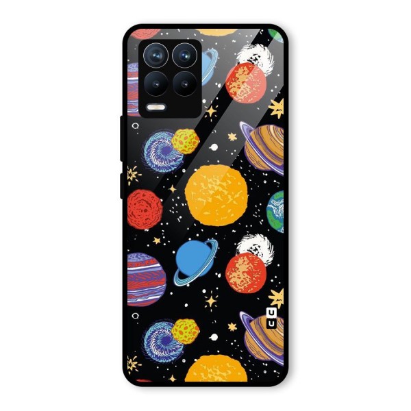 Designer Planets Glass Back Case for Realme 8 Pro