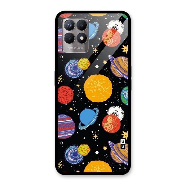 Designer Planets Glass Back Case for Realme 8i