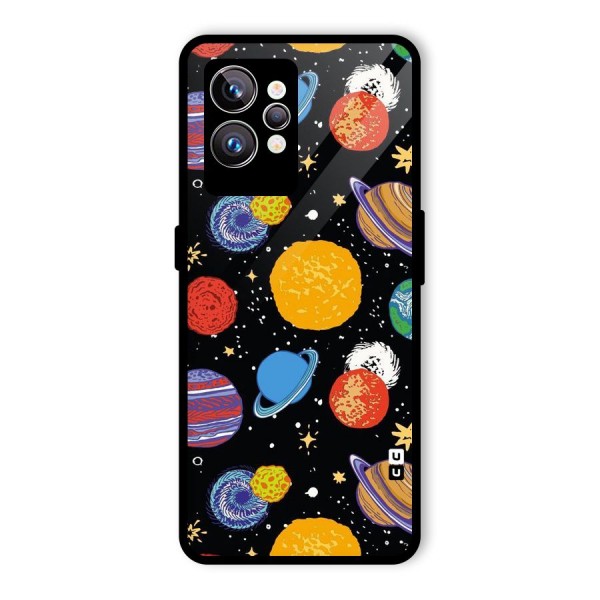 Designer Planets Glass Back Case for Realme GT2 Pro