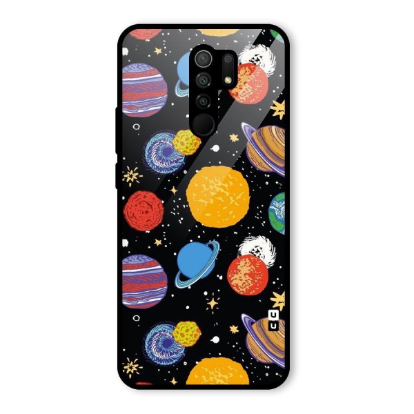 Designer Planets Glass Back Case for Redmi 9 Prime