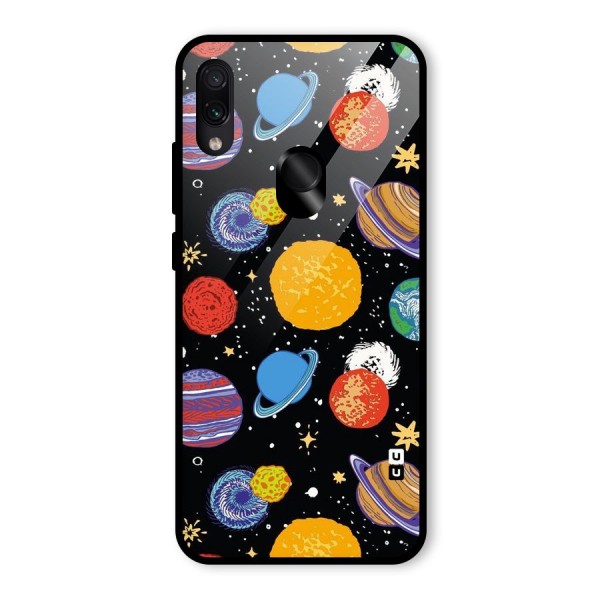 Designer Planets Glass Back Case for Redmi Note 7