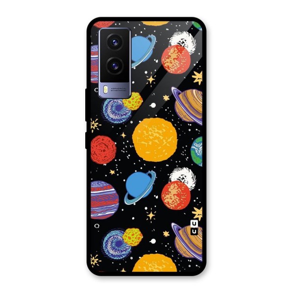 Designer Planets Glass Back Case for Vivo V21e 5G