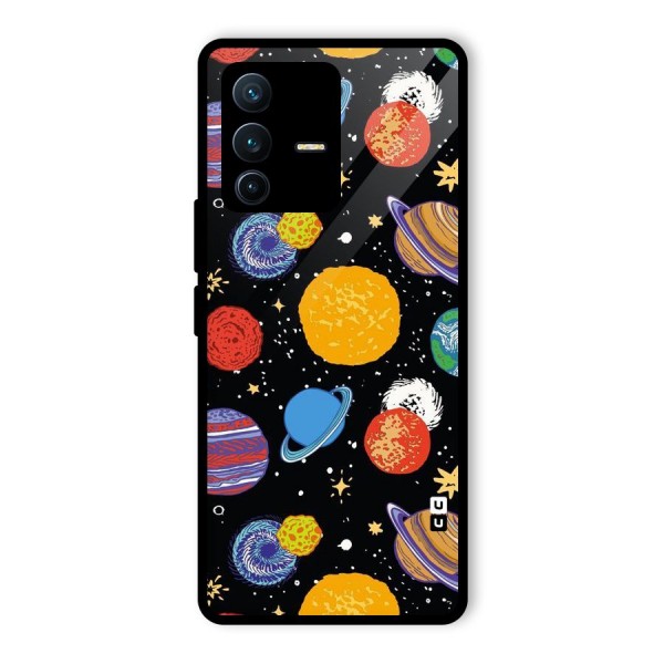 Designer Planets Glass Back Case for Vivo V23 Pro