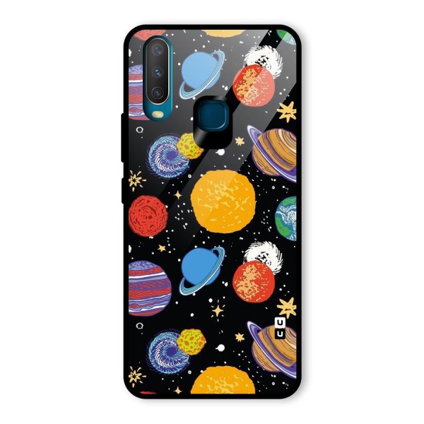 Designer Planets Glass Back Case for Vivo Y12