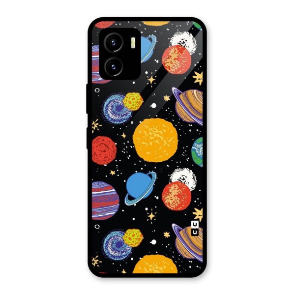 Designer Planets Glass Back Case for Vivo Y15s