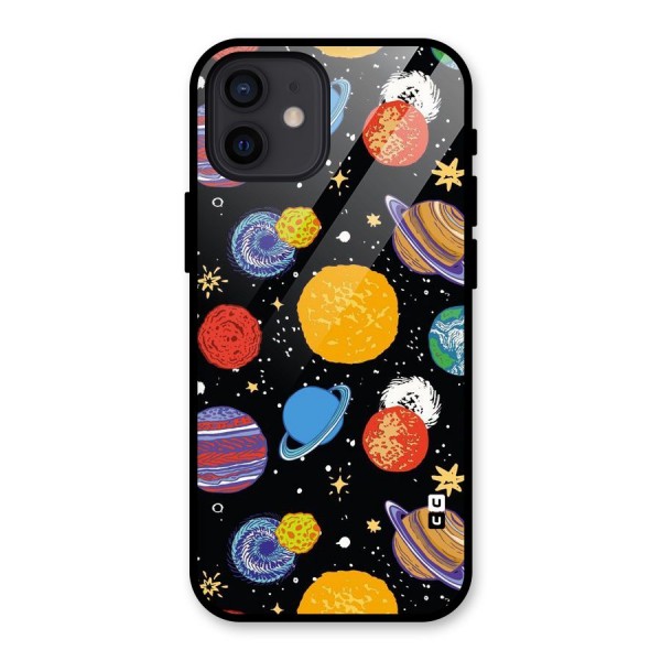 Designer Planets Glass Back Case for iPhone 12