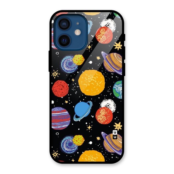 Designer Planets Glass Back Case for iPhone 12 Mini