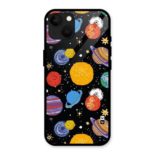 Designer Planets Glass Back Case for iPhone 13