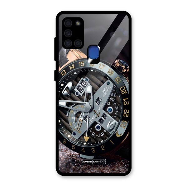 Designer Stylish Watch Glass Back Case for Galaxy A21s