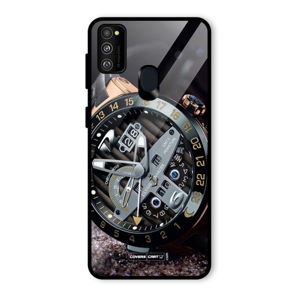 Designer Stylish Watch Glass Back Case for Galaxy M21