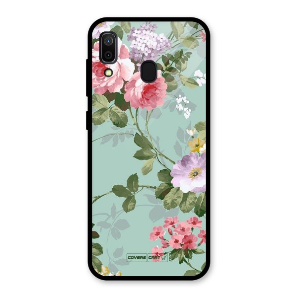 Desinger Floral Glass Back Case for Galaxy A30