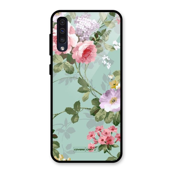 Desinger Floral Glass Back Case for Galaxy A50s