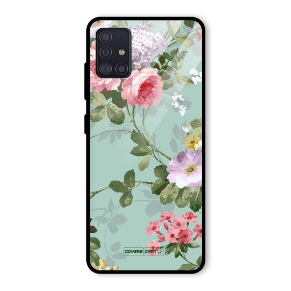 Desinger Floral Glass Back Case for Galaxy A51