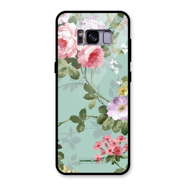 Desinger Floral Glass Back Case for Galaxy S8