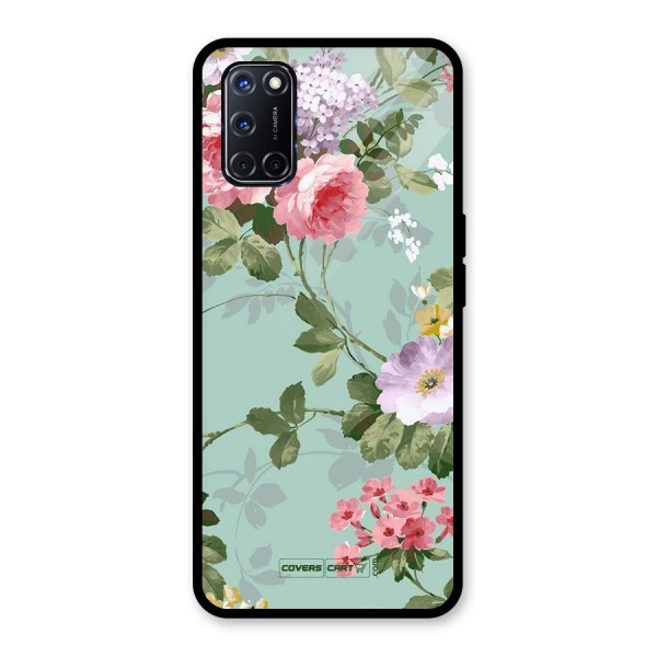 Desinger Floral Glass Back Case for Oppo A52