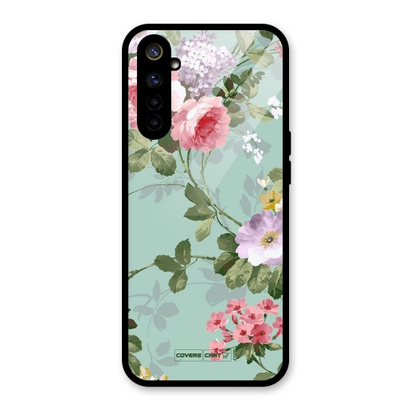 Desinger Floral Glass Back Case for Realme 6