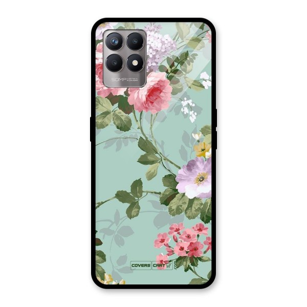 Desinger Floral Glass Back Case for Realme 8i