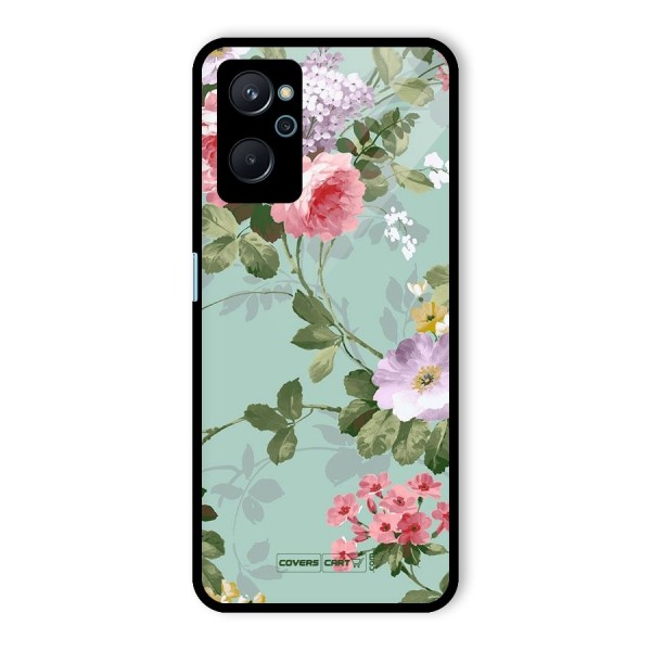 Desinger Floral Glass Back Case for Realme 9i