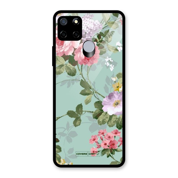 Desinger Floral Glass Back Case for Realme C15