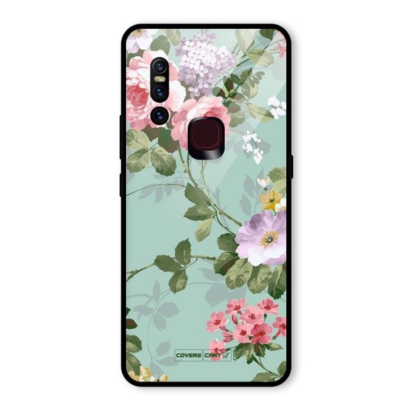 Desinger Floral Glass Back Case for Vivo V15