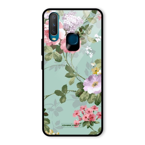 Desinger Floral Glass Back Case for Vivo Y12