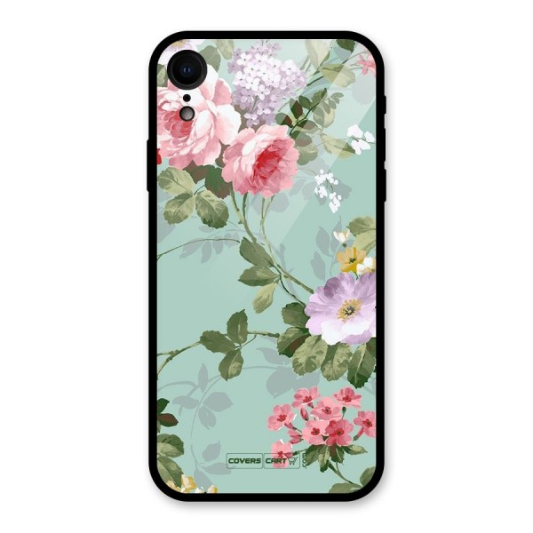 Desinger Floral Glass Back Case for XR