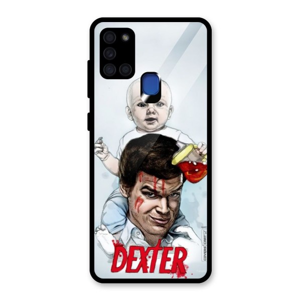 Dexter Artwork Glass Back Case for Galaxy A21s