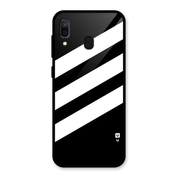 Diagonal Classic Stripes Glass Back Case for Galaxy A30