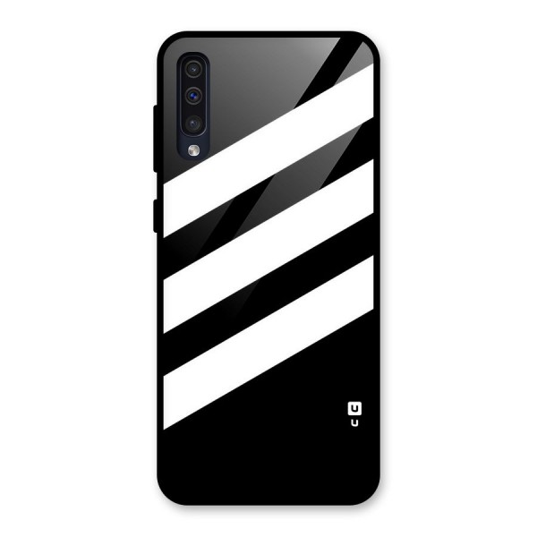 Diagonal Classic Stripes Glass Back Case for Galaxy A30s