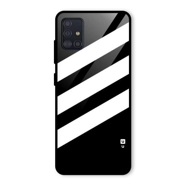 Diagonal Classic Stripes Glass Back Case for Galaxy A51