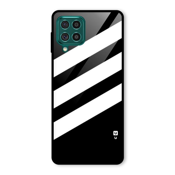 Diagonal Classic Stripes Glass Back Case for Galaxy F62