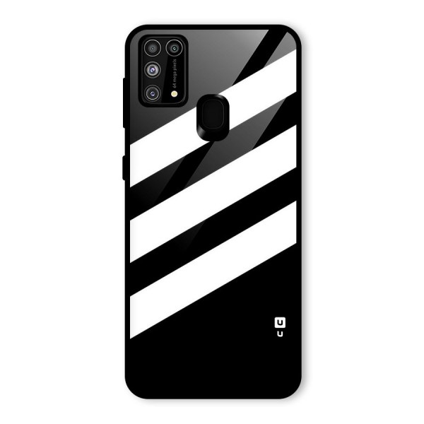 Diagonal Classic Stripes Glass Back Case for Galaxy M31