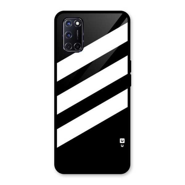 Diagonal Classic Stripes Glass Back Case for Oppo A52